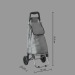 chariot 2roues gris aquarelle, gris, poussette à marché ou cabas à roulettes promotional