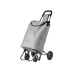 chariot à provisions gris clair, poussette à marché ou cabas à roulettes promotional