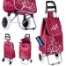 Chariot de courses avec sac, bordeaux, 30 l, poussette à marché ou cabas à roulettes promotional