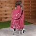 Chariot de courses avec sac, bordeaux, 30 l, poussette à marché ou cabas à roulettes promotional