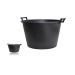 Seau rond avec poignées 130 litres noir wholesaler