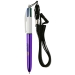 Product thumbnail 4 color bic pen with shine ballpoint pen and neckband 0