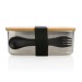 Steel Lunch Box with bamboo lid and spoon wholesaler