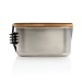 Steel Lunch Box with bamboo lid and spoon, meal box promotional