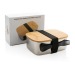 Steel Lunch Box with bamboo lid and spoon wholesaler