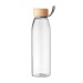 50cl glass bottle with attached bamboo lid, Glass bottle promotional