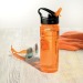 Plastic bottle with collapsible straw, bottle promotional