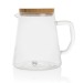 1.2l glass water carafe with ukiyo bamboo lid, carafe promotional