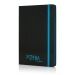 Black A5 notebook with coloured hard cover border, Hard cover notebook promotional