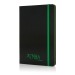 Black A5 notebook with coloured hard cover border wholesaler