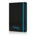 Black A5 notebook with coloured hard cover border, Hard cover notebook promotional