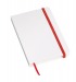 A6 white notebook with coloured elastic band and hard cover, Hard cover notebook promotional