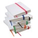 White notebook with colored elastic band on hard cover, Hard cover notebook promotional