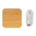 5W wireless and USB charger in FSC bamboo, Wireless induction charger promotional