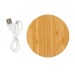 5W round cordless charger in FSC® bamboo, Wireless induction charger promotional