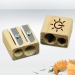 Double pencil sharpener made of certified sustainable wood wholesaler