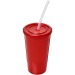 Double wall 35cl cup with straw, cup with straw promotional