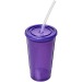 Gobelet isolant à double paroi Stadium 350ml, gobelet avec paille promotional