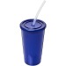 Double wall 35cl cup with straw, cup with straw promotional
