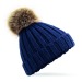 Product thumbnail Junior Faux Fur Pom Pom Chunky Beanie - Children's hat with pompon 1