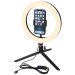 Product thumbnail Studio ring light with phone holder and tripod 0
