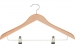 Wooden business hanger 45cm with clips, coat hanger promotional