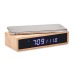 MORO - Bamboo cordless charger, alarm clock promotional