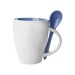 28 cl two-tone ceramic mug with spoon, ceramic mug promotional