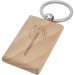 Porte-clés rectangulaire Gian en bois de hêtre, Porte-clés en bois promotional