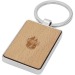 Porte-clés rectangulaire Mauro en bois de hêtre, Porte-clés en bois promotional