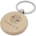 Porte-clés rond Giovanni en bois de hêtre, Porte-clés en bois promotional