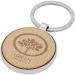 Porte-clés rond Moreno en bois de hêtre, Porte-clés en bois promotional