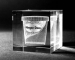 Rectangular glass paperweight with 3d laser engraving wholesaler