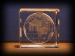 Rectangular glass paperweight with 3d laser engraving, glass block paperweight with 3D engraving promotional