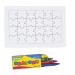 Cardboard colouring puzzle with 4 pastels,  promotional
