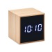 Product thumbnail Alarm clock led cube bamboo 0