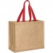 Product thumbnail Jute shopping bag with paros coloured handles 0