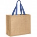 Product thumbnail Jute shopping bag with paros coloured handles 4