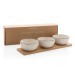 3 serving bowls with bamboo tray wholesaler