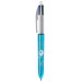 4 color bic pen with shine ballpoint pen and neckband, necklace pen promotional