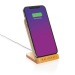 5W induction phone holder in FSC bamboo, Wireless induction charger promotional