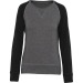Product thumbnail Women's two-tone organic sweatshirt with round neck and raglan sleeves - Kariban 2