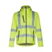 THC ZAGREB WORK. Men's high visibility technical softshell with removable hood, Softshell and neoprene jacket promotional