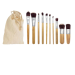 Set of 10 bamboo make-up brushes wholesaler