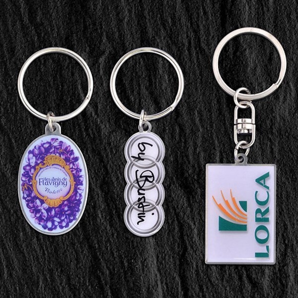 Stainless steel key ring, 4-colour process eco, 35 mm