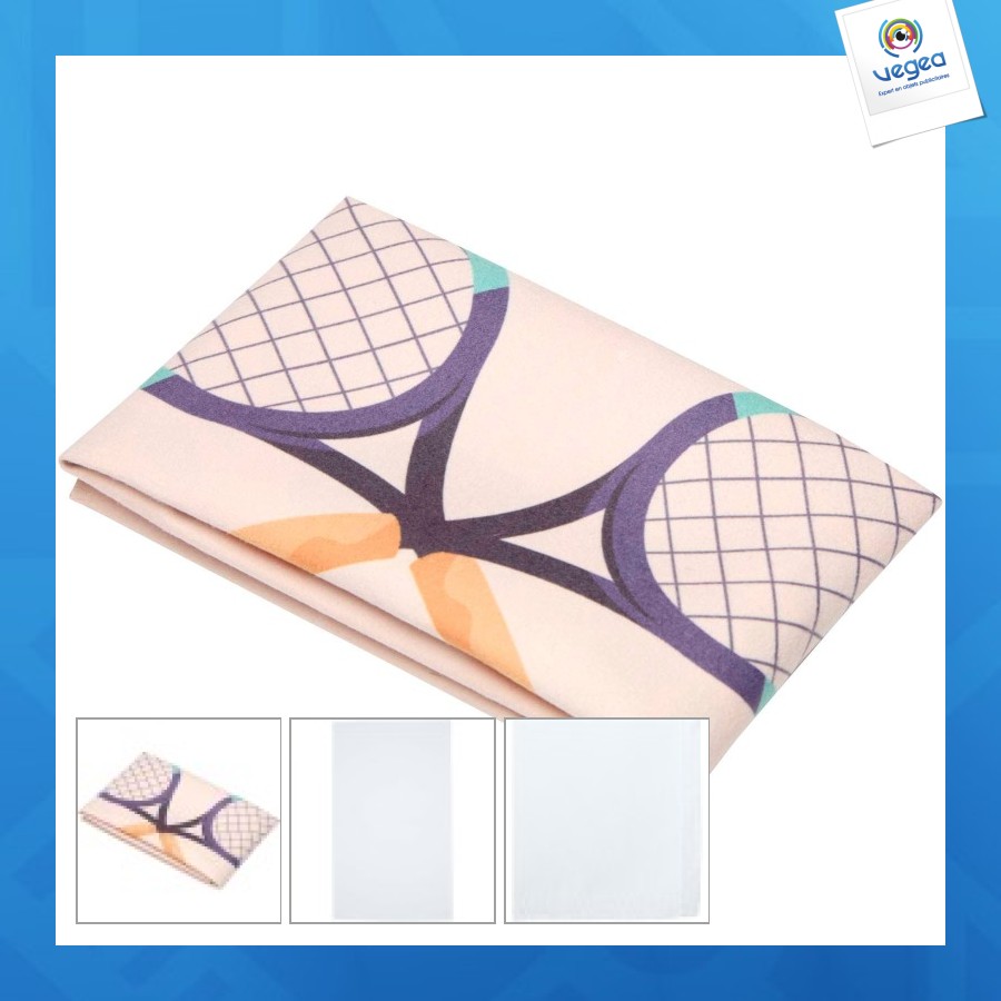 Serviette personnalisable légère juni en rpet avec impression par sublimation de 30 x 50 cm