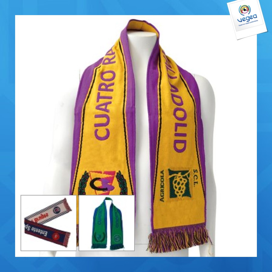 1-sided woven supporter scarf