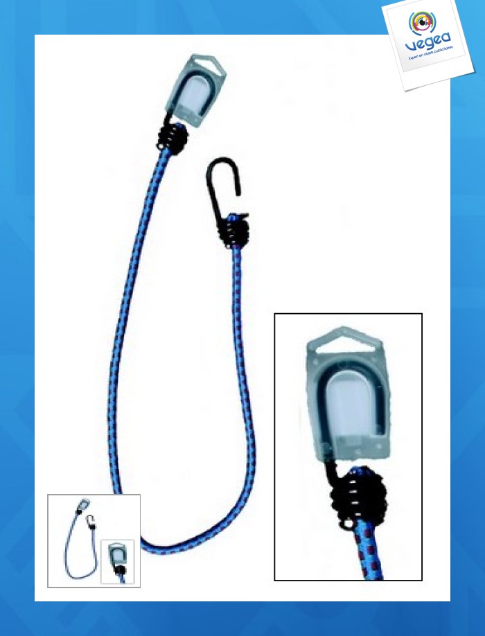 10 straight bungees, loose polypropylene braid 80 cm at rest, extendable to 150 cm ø 9 mm