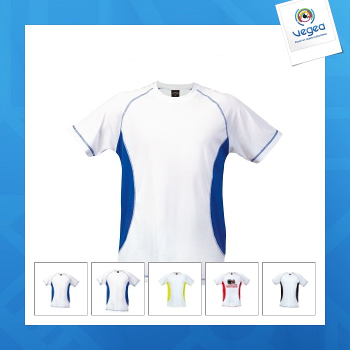 100% breathable polyester 135g/m2 technical t-shirt with reinforced seams