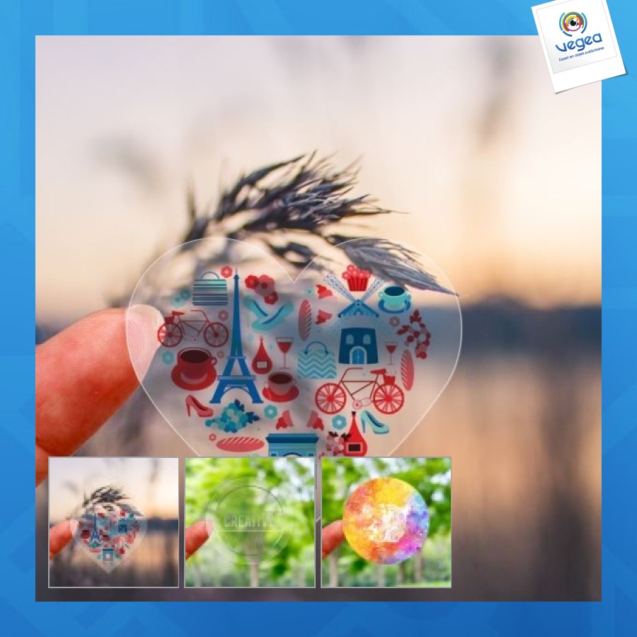 100 to 200 cm² opaque sticker 